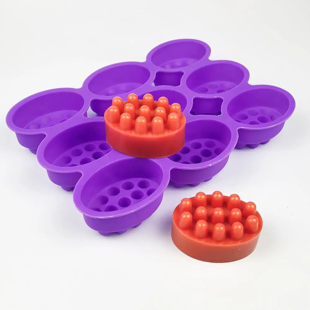 Soap Making Game - 2 Hole Silicone Soap Mold Oval