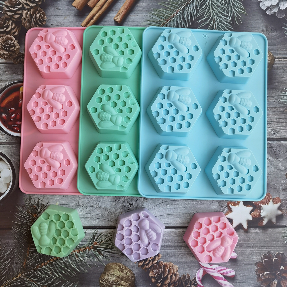 Soap Making Game - Silicone Hexagonal Bee Soap Mold for