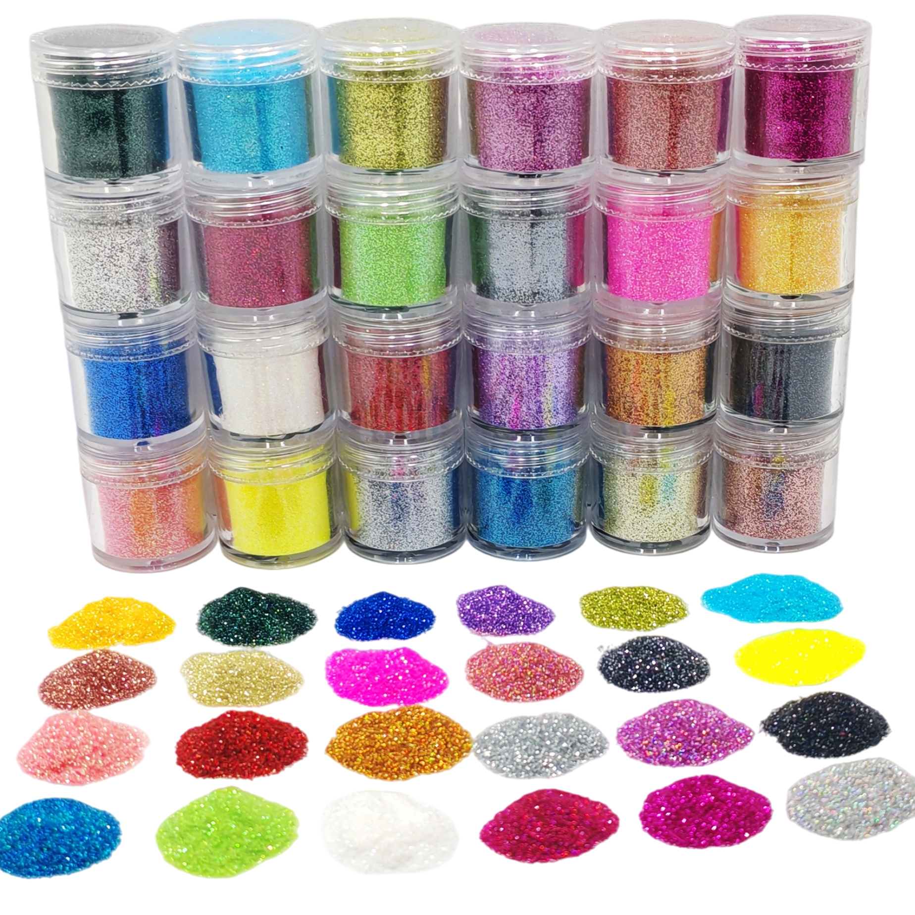 Soap Making Pot - 24-Color Cosmetic Iridescent Holographic Fine Glitter