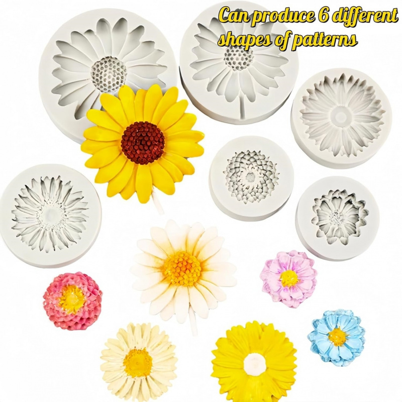 6 Pieces，Sunflower Daisy Silic - Soap Making Name review and price
