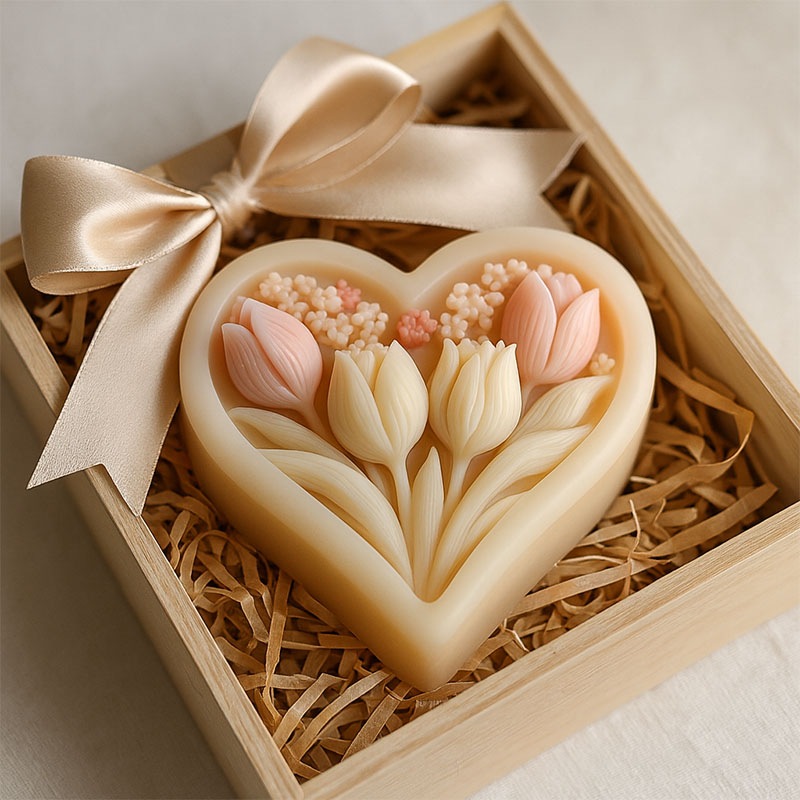 3D heart-shaped tulip silicone - Soap Making Game review and price