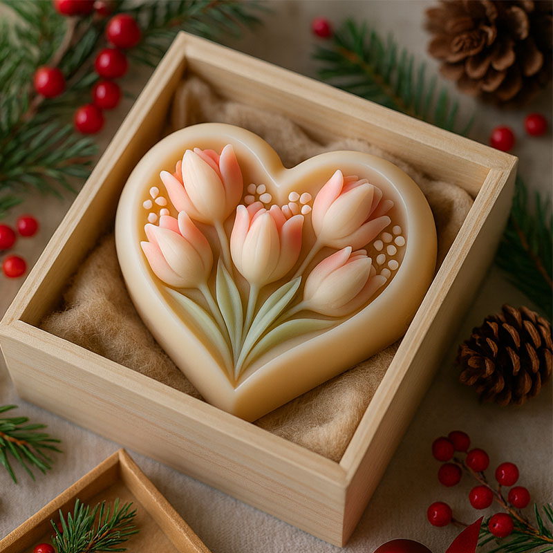 3D heart-shaped tulip silicone - Soap Making Game review and price
