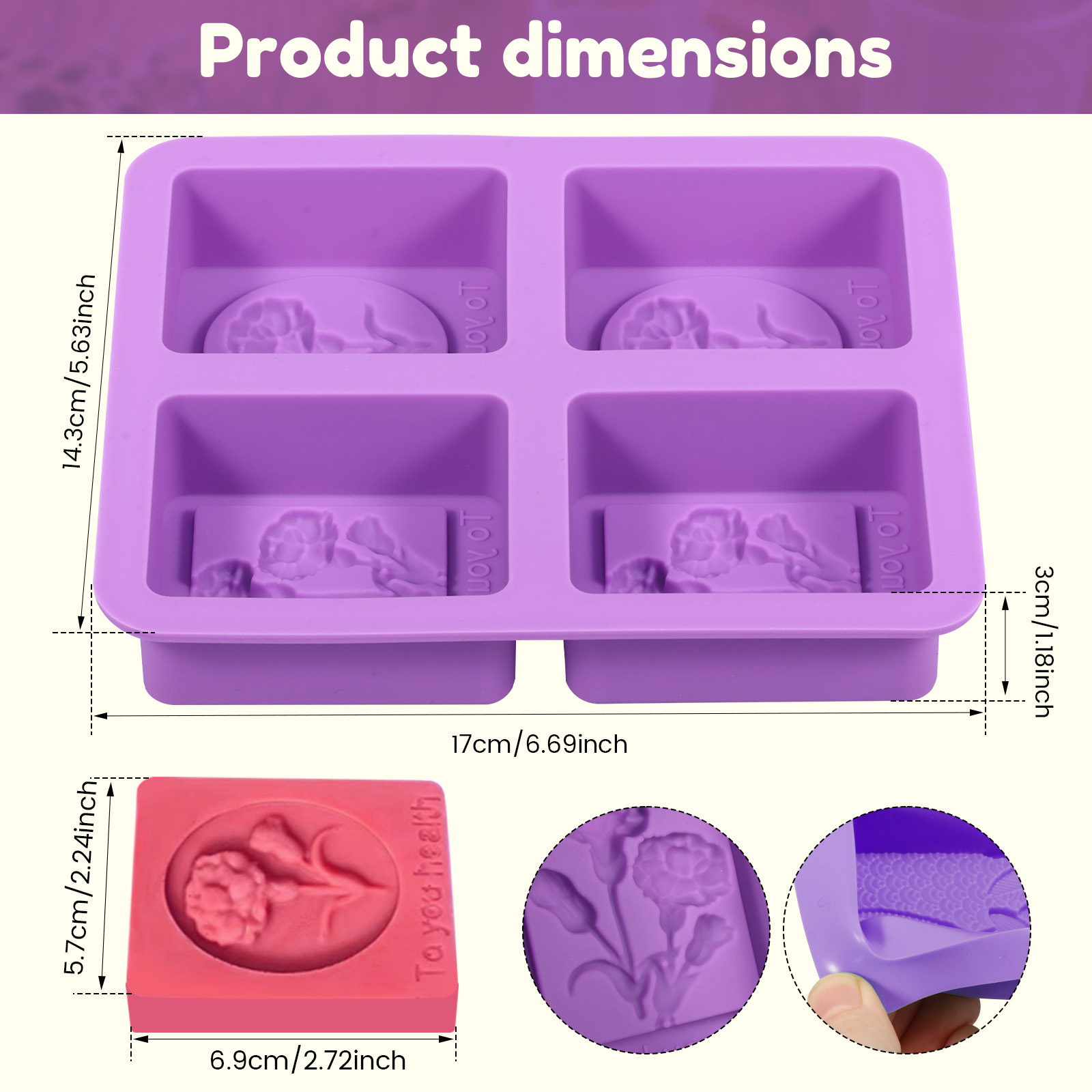 2Pcs Square Flower Handmade So - Soap Making Oils review and price