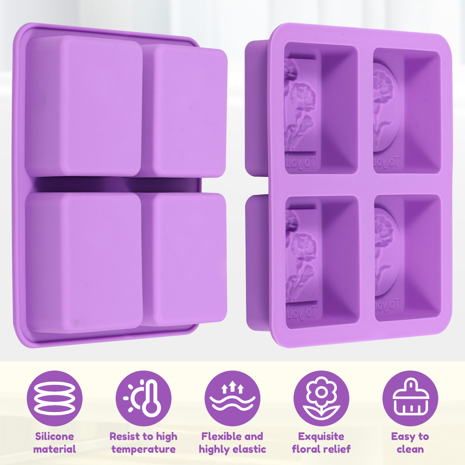 2Pcs Square Flower Handmade So - Soap Making Oils review and price