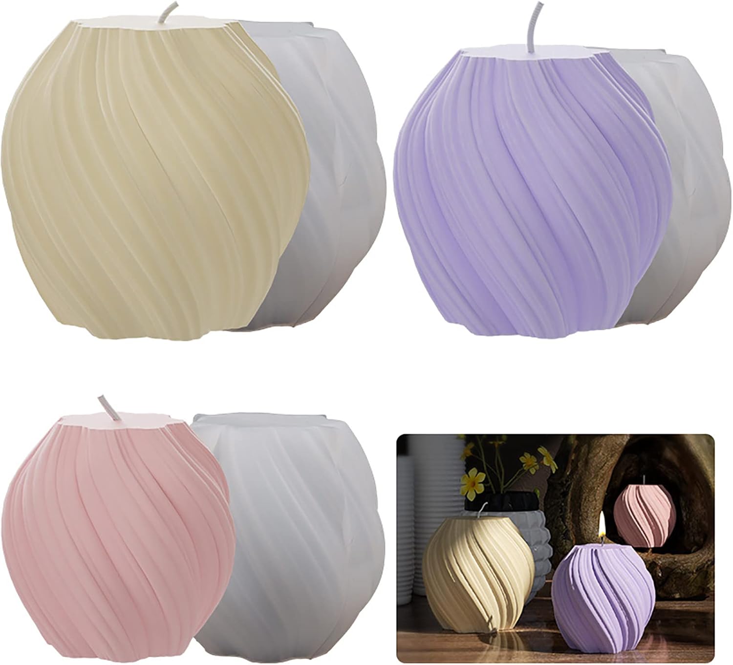 3 Pack Wave Candle Molds - Mul - Soap Making Silicone Molds review and price
