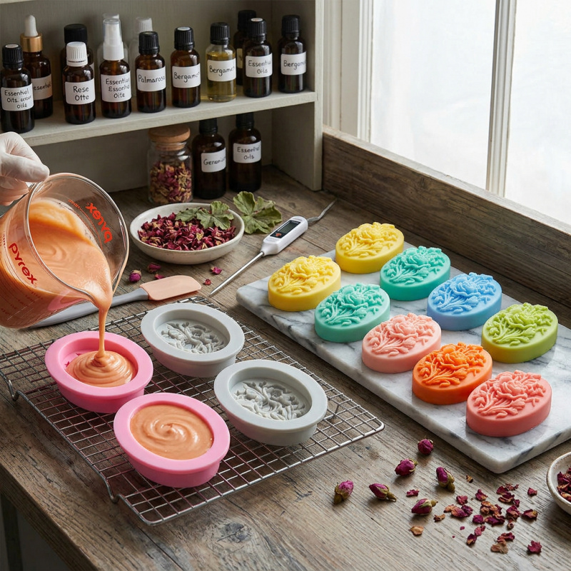 4 Silicone mold with flower sh - Soap Making Name review and price