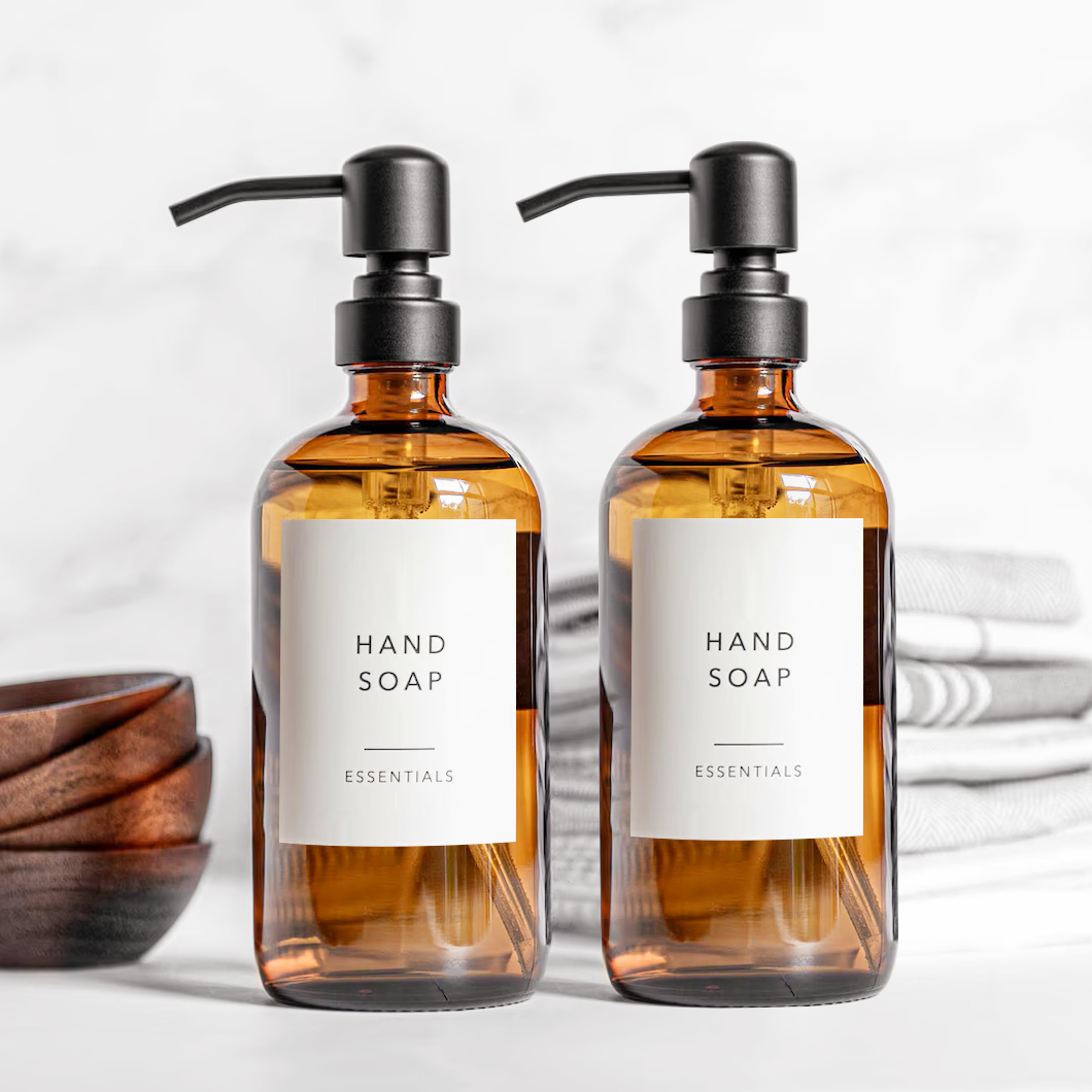 Amber Glass Soap Dispenser wit - Soap Making Pot review and price